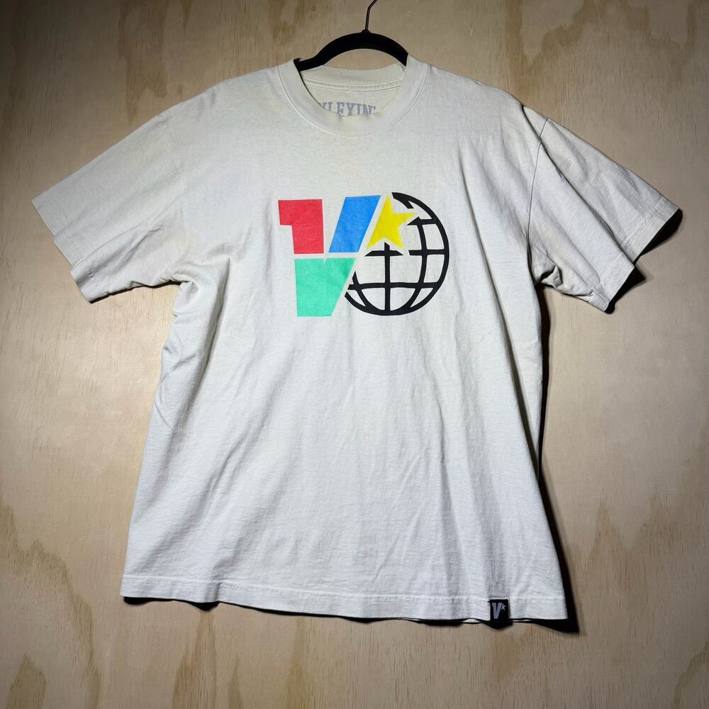 Vlexin Graphic T Shirt Men’s Medium Cream Short Sleeve Streetwear Tee